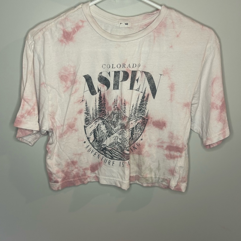 Garage Pink and White Graphic Tee
